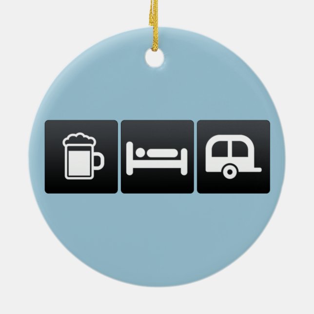 Ornement En Céramique Boisson, sommeil et campeurs (Dos)