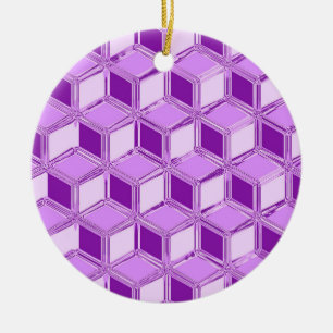 Ornement En Céramique Boîtes 3D Chrome - violet pourpre