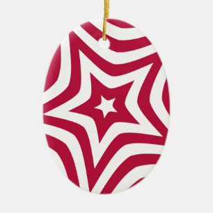 Ornement En Céramique Bold & Bright Red & White Star dans un Motif vecto