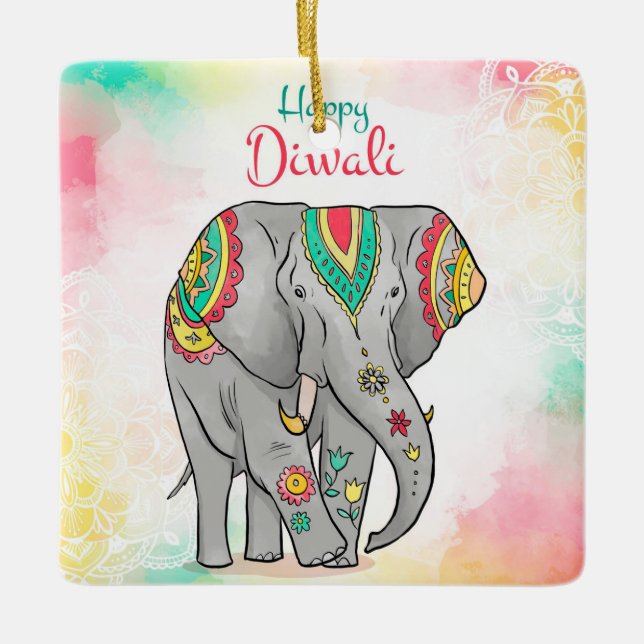 Ornement En Céramique Bon Diwali en céramique ornament (Devant)