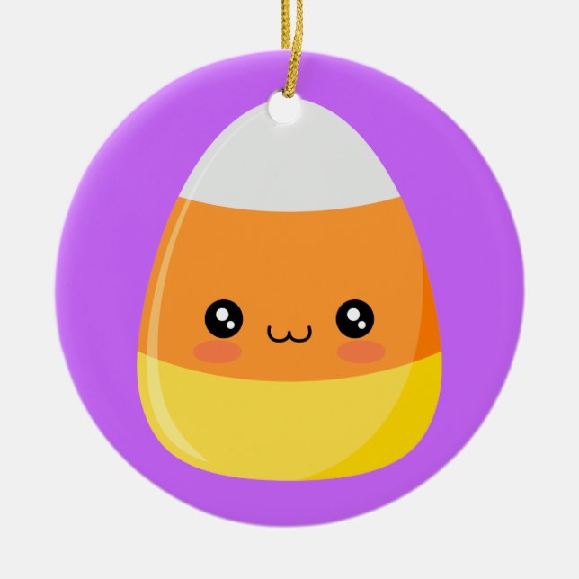 Ornement En Céramique Bonbons au maïs à Halloween (Devant)