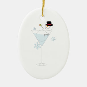 Ornement En Céramique Bonhomme de neige Martini