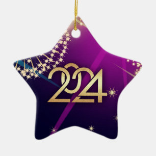 Ornement En Céramique Bonne année 2022. Conception Fireworks