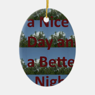 Ornement En Céramique Bonne journée et meilleur art nocturne