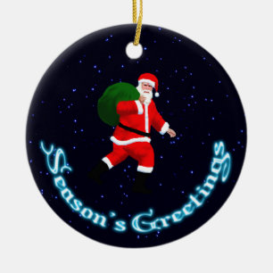 Ornement En Céramique Bonnes Fêtes - Père Noël