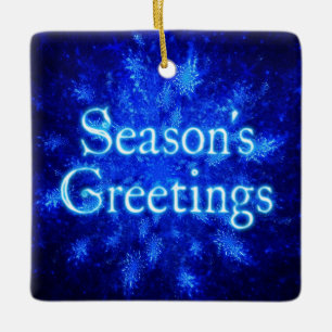Ornement En Céramique Bonnes Fêtes - Snowburst