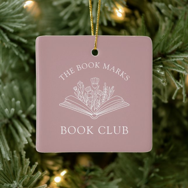 Ornement En Céramique Book Club Name Personalized Ornament (Arbre)