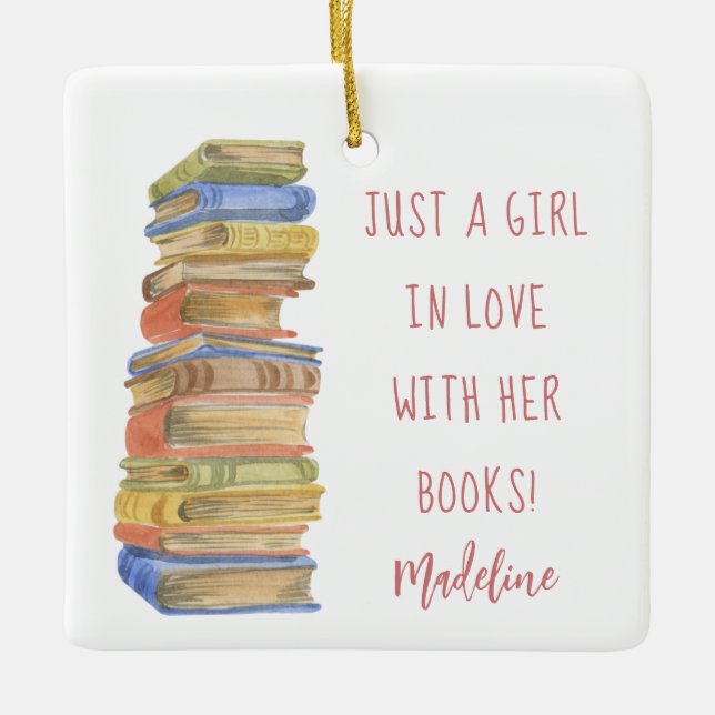 Ornement En Céramique Book Stack Book Lover Ceramic Ornament (Devant)
