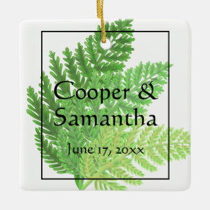 Ornement En Céramique Botanique de la forêt de Green Ferns