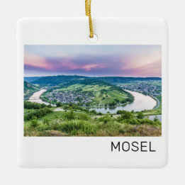 Ornement En Céramique Boucle Moselle Coucher de soleil Kroev Panorama Al