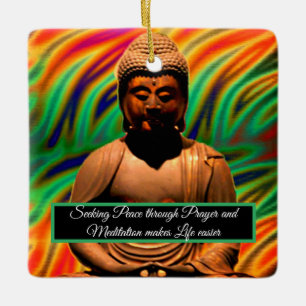 Ornement En Céramique Bouddha en méditation