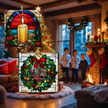 Bougie de Noël dorée Faux Verre tendu