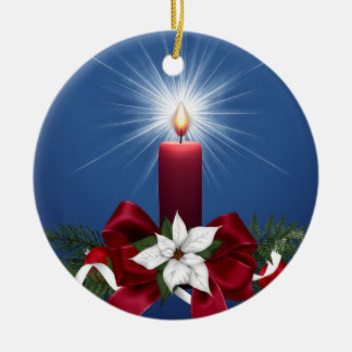 Ornement En Céramique Bougie rouge de vacances de Noël