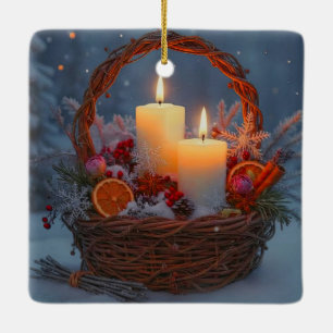 Ornement En Céramique Bougies aux épices de Yule pour le solstice d'hive