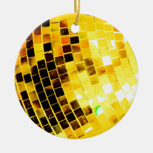 Ornement En Céramique Boule géniale de disco d'or