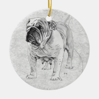 Ornement En Céramique Bouledogue britannique