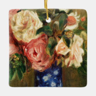 Ornement En Céramique Bouquet de Roses de Renoir Impressionniste Peintur