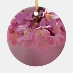 Ornement En Céramique Bouquet délicat de fleurs de cerisier Sakura rose