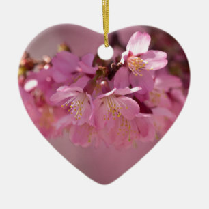 Ornement En Céramique Bouquet délicat de fleurs de cerisier Sakura rose
