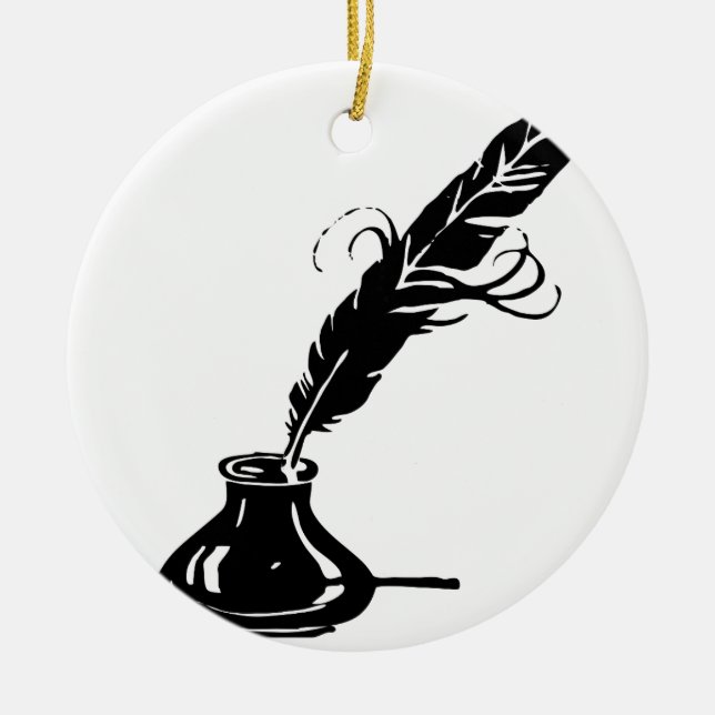 Ornement En Céramique Bouteille de cannette et d'encre (Devant)