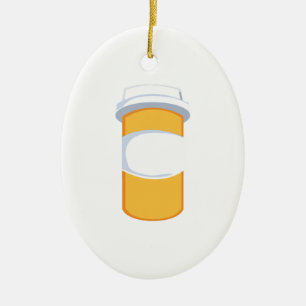 Ornement En Céramique Bouteille de pilule