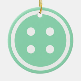 Ornement En Céramique Bouton à coudre Turquoise