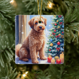 Ornement En Céramique Bouvier des Flandres de Noël Cozy Art