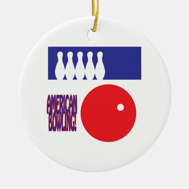 Ornement En Céramique Bowling américain (Devant)