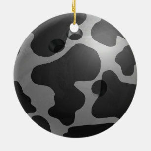 Ornement En Céramique Bowling Ball Cow Grey