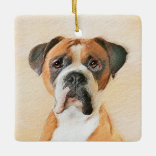 Ornement En Céramique Boxer Dog Peinture Non Décroché Art animal origina