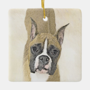 Ornement En Céramique Boxer Peinture - Cute Original Chien Art