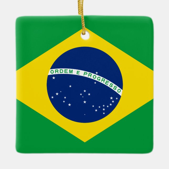 Ornement En Céramique Brazil (Brazilian) Flag (Devant)