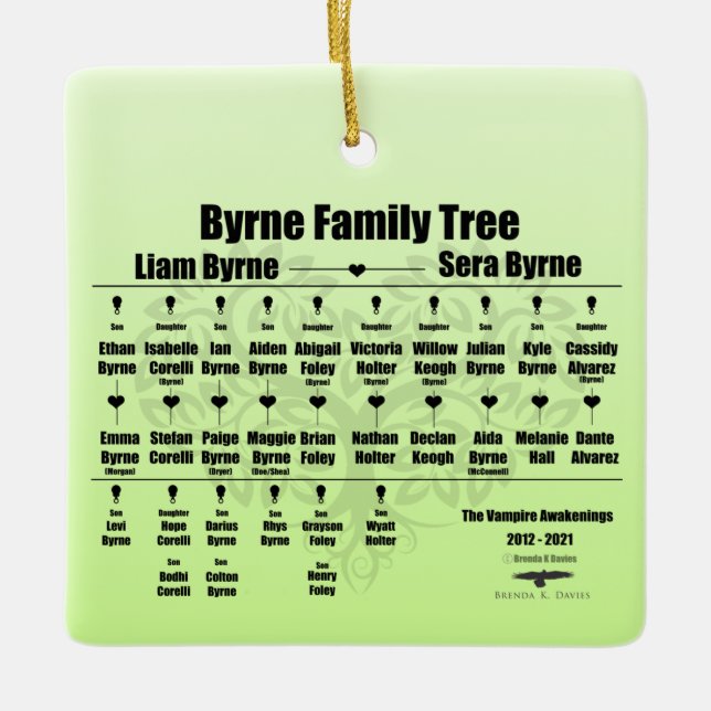 Ornement En Céramique Brenda K Davies Vampire Awakenings Family Tree (Devant)