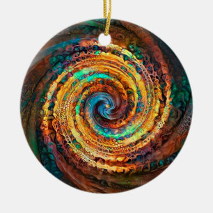 Ornement en céramique brillante Terre