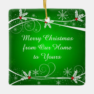 Ornement En Céramique Brillantes brunes vertes rouges et blanches brunes