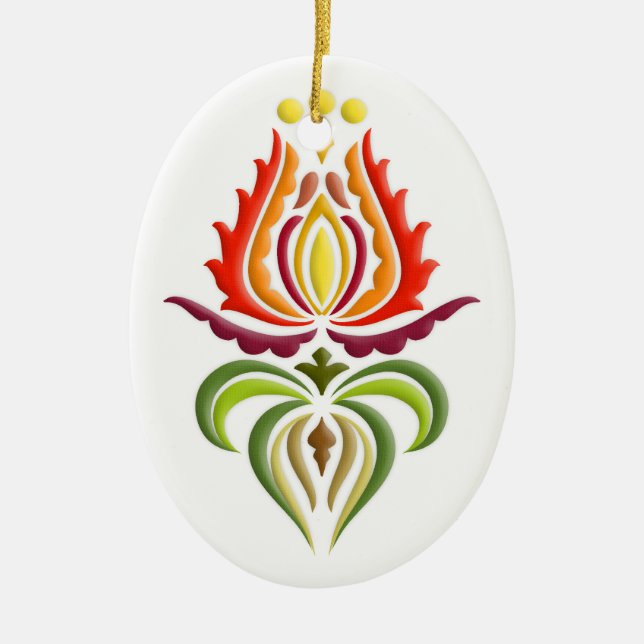 Ornement En Céramique Broderie Fancy Mantle - Art folklorique hongrois (Devant)