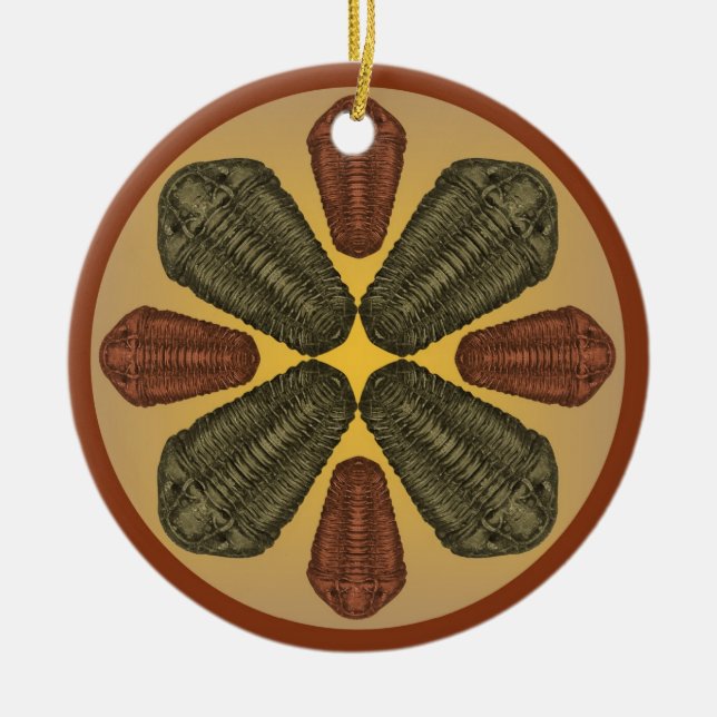 Ornement En Céramique Bronze et cuivre Calymene Niagarensis trilobites (Devant)