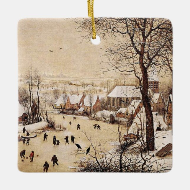 Ornement En Céramique Bruegel the Elder - Winter Landscape, (Devant)