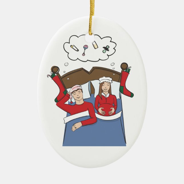 Ornement En Céramique Brun silencieux de nuits d'ornement de Noël de (Devant)