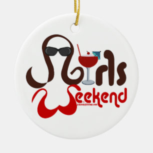 Ornement En Céramique Brunettes en Bikinis - Amusement du week-end fémi