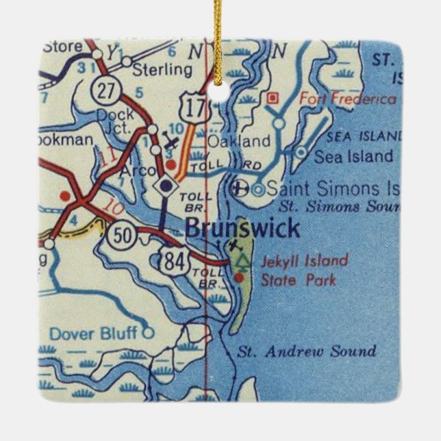 Ornement En Céramique Brunswick GA Jekyll Island (Dos)