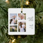 Ornement En Céramique budget Très beau temps noël multi photo<br><div class="desc">Design moderne,  graphique minimaliste noël multi photo vacances design. Graphic moderne 4 photo design avec la plus belle période de l'année</div>