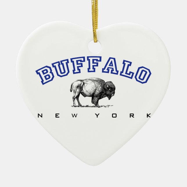 Ornement En Céramique Buffalo, NY - bison (Devant)