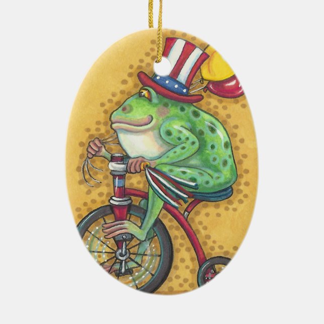 Ornement En Céramique BULLFROG 4 JUILLET ORNAMENT Oval (Dos)