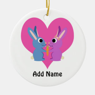 Ornement En Céramique Bunny Love