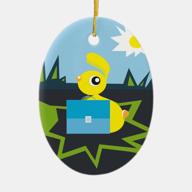 Ornement En Céramique Bunny Sunny (Devant)