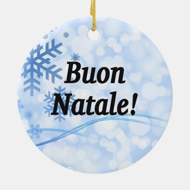 Ornement En Céramique Buon Natale ! Joyeux Noël en italien bf (Dos)