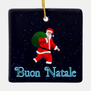 Ornement En Céramique Buon Natale - Père Noël