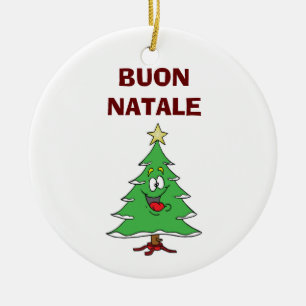 ORNEMENT EN CÉRAMIQUE "BUON NATALE" RIRE L'ORNAMENT D'ARBRE DE NOËL