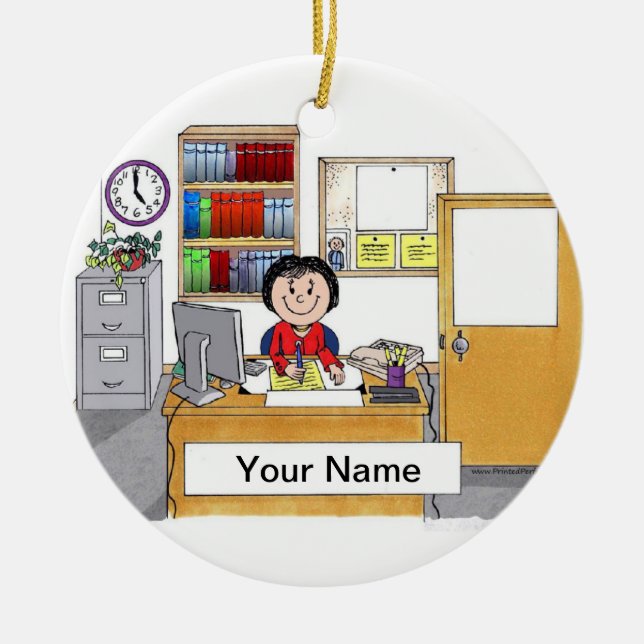 Ornement En Céramique Bureau - Femme (Devant)